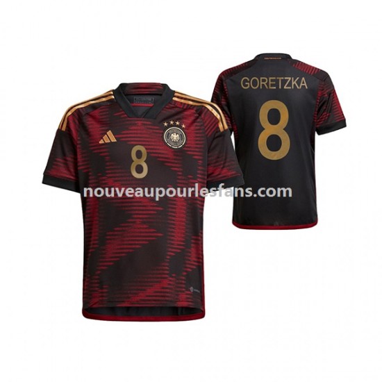 Maillot Allemagne Leon Goretzka 8 Homme Tenue Extérieur Coupe du Monde 2022 Manche Courte