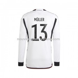 Maillot Allemagne Thomas Muller 13 Homme Tenue Domicile Coupe du Monde 2022 Manche Longue