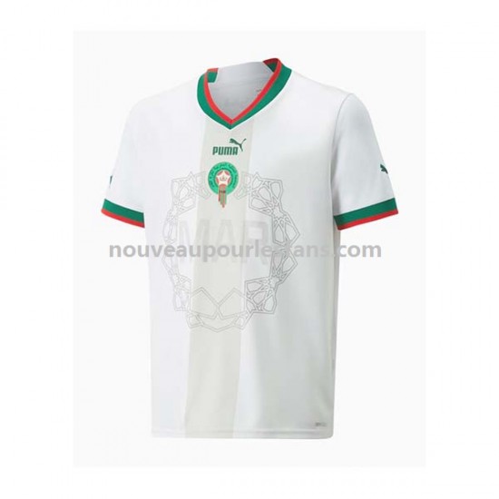 Maillot Maroc Homme Tenue Extérieur Coupe du Monde 2022 Manche Courte