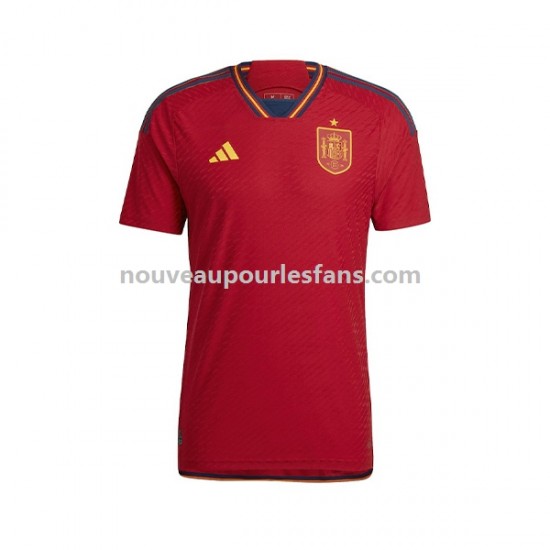 Maillot Espagne Homme Tenue Domicile Coupe du Monde 2022 Manche Courte