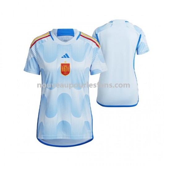 Maillot Espagne Femme Tenue Extérieur Coupe du Monde 2022 Manche Courte
