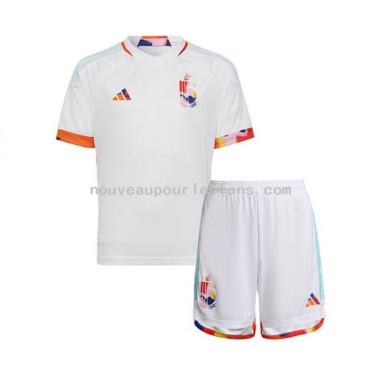 Maillot Belgique Enfant Tenue Extérieur Coupe du Monde 2022 Manche Courte