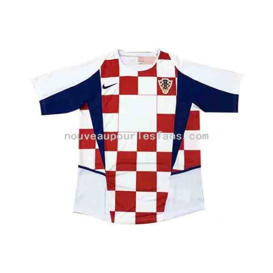 Maillot Croatie Homme Tenue Domicile 2002 Manche Courte