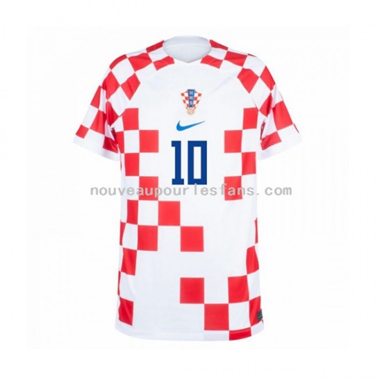 Maillot Croatie Modrić 10 Homme Tenue Domicile Coupe du Monde 2022 Manche Courte
