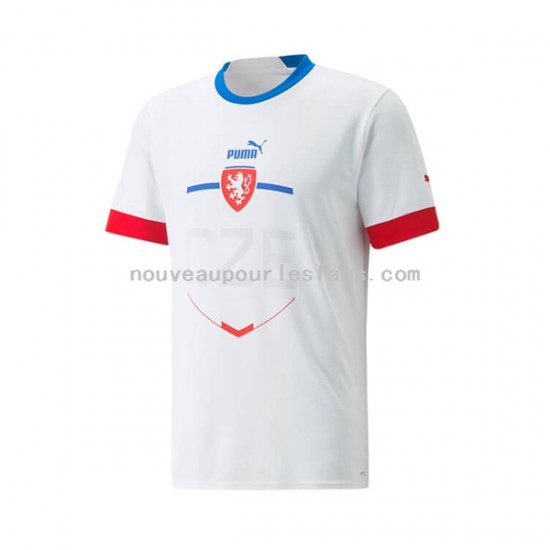 Maillot Tchéquie Homme Tenue Extérieur 2022 Manche Courte