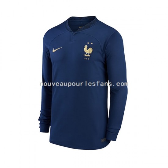 Maillot France Homme Tenue Domicile Coupe du Monde 2022 Manche Longue