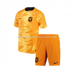 Maillot Pays-Bas Enfant Tenue Domicile Coupe du Monde 2022 Manche Courte