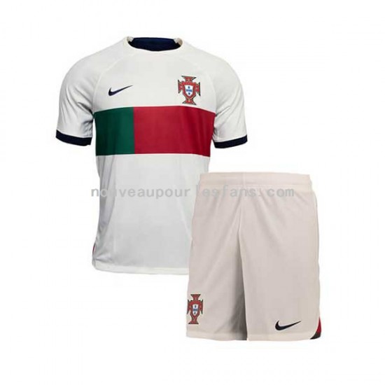 Maillot Portugal Enfant Tenue Extérieur Coupe du Monde 2022 Manche Courte