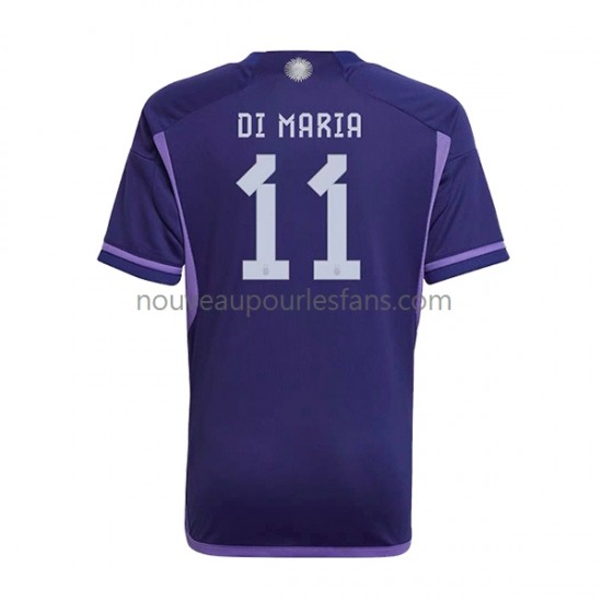 Maillot Argentine Di Maria 11 Homme Tenue Extérieur Coupe du Monde 2022 Manche Courte