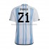 Maillot Argentine Dybala 21 Homme Tenue Domicile Coupe du Monde 2022 Manche Courte
