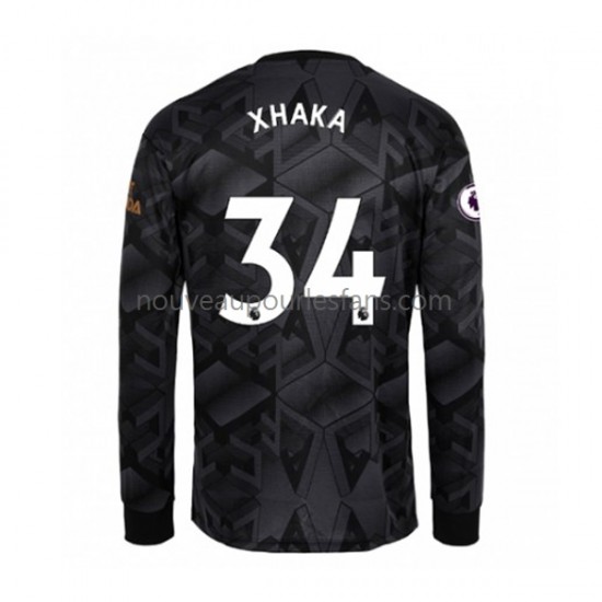 Maillot Arsenal Granit Xhaka 34 Homme Tenue Extérieur 2022-2023 Manche Longue