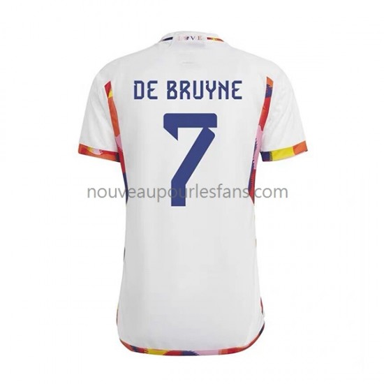 Maillot Belgique De Bruyne 7 Homme Tenue Extérieur Coupe du Monde 2022 Manche Courte