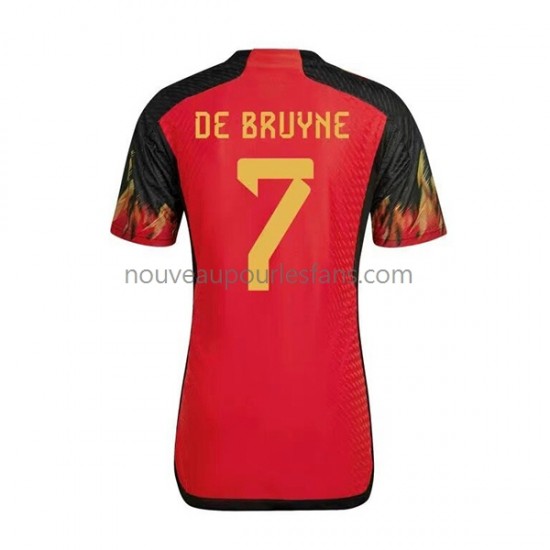 Maillot Belgique De Bruyne 7 Homme Tenue Domicile Coupe du Monde 2022 Manche Courte