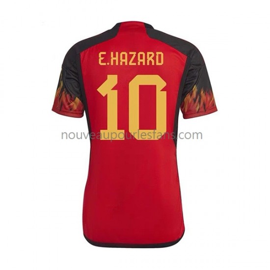 Maillot Belgique Hazard 10 Homme Tenue Domicile Coupe du Monde 2022 Manche Courte