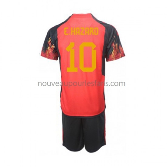 Maillot Belgique Hazard 10 Enfant Tenue Domicile Coupe du Monde 2022 Manche Courte