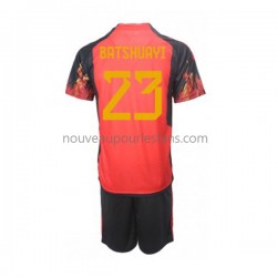 Maillot Belgique Michy Batshuayi 23 Enfant Tenue Domicile Coupe du Monde 2022 Manche Courte