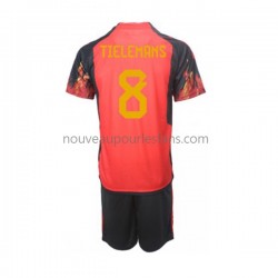 Maillot Belgique Youri Tielemans 8 Enfant Tenue Domicile Coupe du Monde 2022 Manche Courte