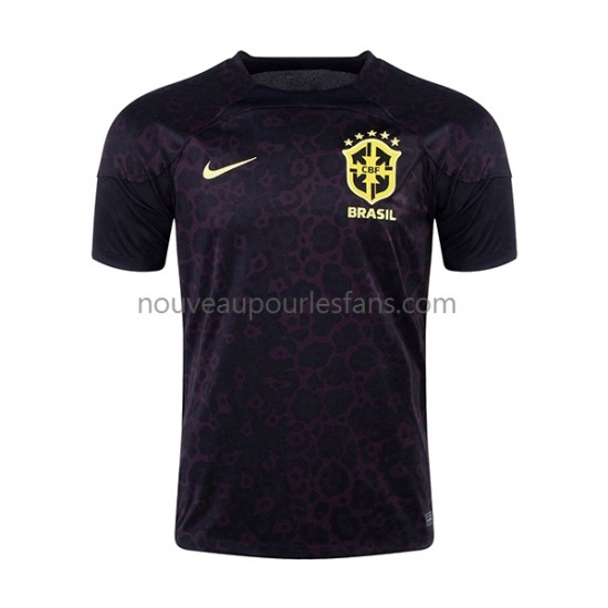 Maillot Brésil Gardien Homme Tenue Domicile Coupe du Monde 2022 Manche Courte
