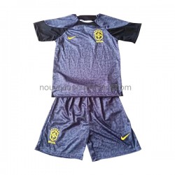 Maillot Brésil Gardien Enfant Tenue Domicile Coupe du Monde 2022 Manche Courte