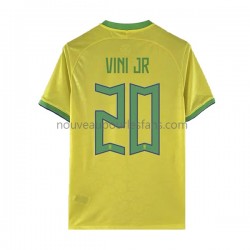 Maillot Brésil Vinicius Junior 20 Homme Tenue Domicile Coupe du Monde 2022 Manche Courte