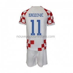 Maillot Croatie Brozovic 11 Enfant Tenue Domicile Coupe du Monde 2022 Manche Courte