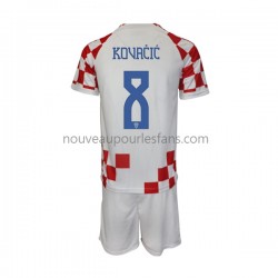 Maillot Croatie Kovacic 8 Enfant Tenue Domicile Coupe du Monde 2022 Manche Courte