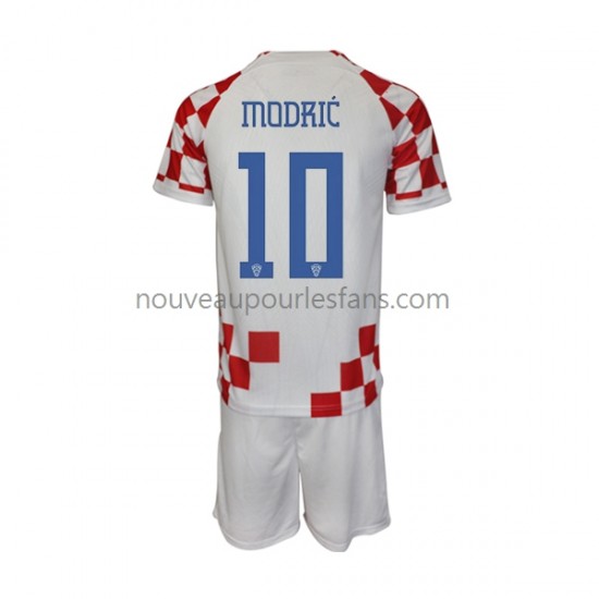 Maillot Croatie Modrić 10 Enfant Tenue Domicile Coupe du Monde 2022 Manche Courte