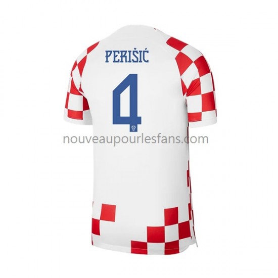 Maillot Croatie Perisic 4 Homme Tenue Domicile Coupe du Monde 2022 Manche Courte