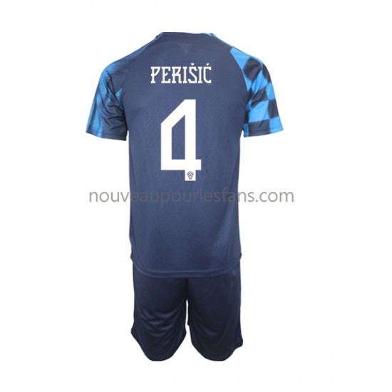 Maillot Croatie Perisic 4 Enfant Tenue Extérieur Coupe du Monde 2022 Manche Courte