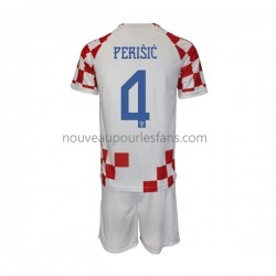 Maillot Croatie Perisic 4 Enfant Tenue Domicile Coupe du Monde 2022 Manche Courte
