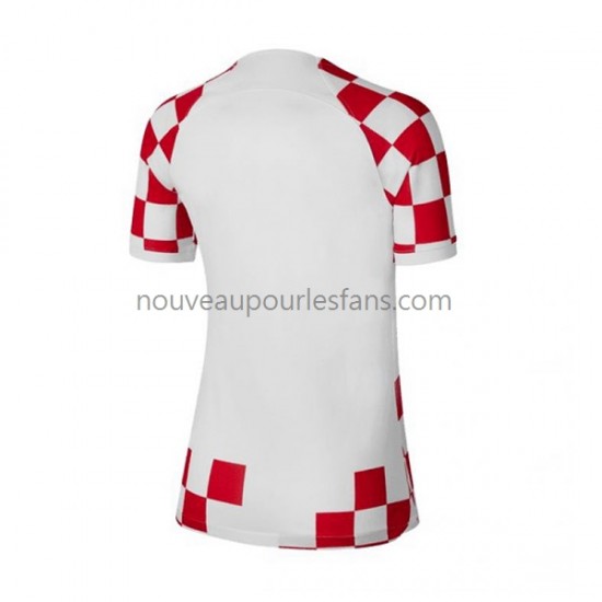 Maillot Croatie Femme Tenue Domicile Coupe du Monde 2022 Manche Courte