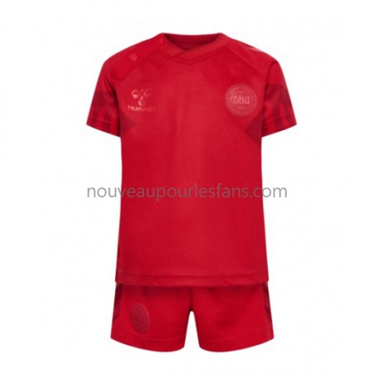 Maillot Danemark Enfant Tenue Domicile Coupe du Monde 2022 Manche Courte
