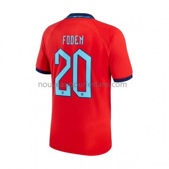 Maillot Angleterre Foden 20 Homme Tenue Extérieur Coupe du Monde 2022 Manche Courte