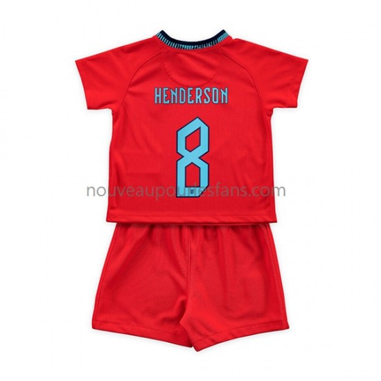 Maillot Angleterre Henderson 8 Enfant Tenue Extérieur Coupe du Monde 2022 Manche Courte