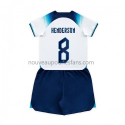 Maillot Angleterre Henderson 8 Enfant Tenue Domicile Coupe du Monde 2022 Manche Courte