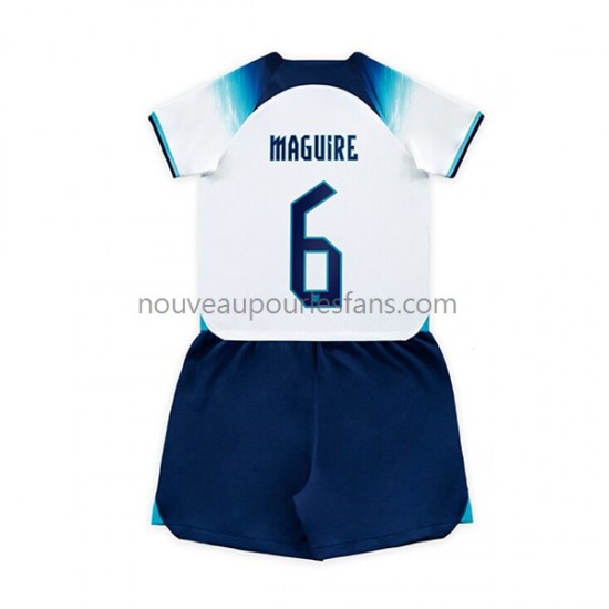 Maillot Angleterre Maguire 6 Enfant Tenue Domicile Coupe du Monde 2022 Manche Courte