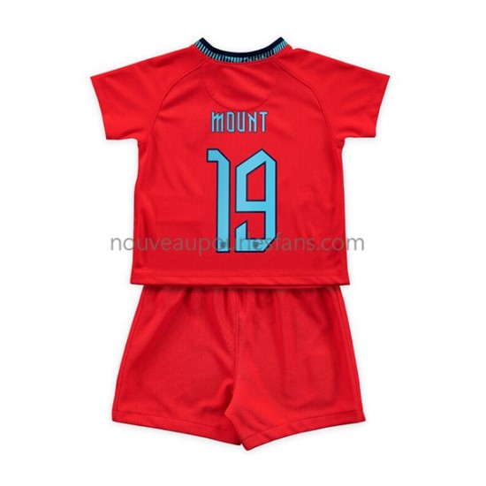 Maillot Angleterre Mount 19 Enfant Tenue Extérieur Coupe du Monde 2022 Manche Courte