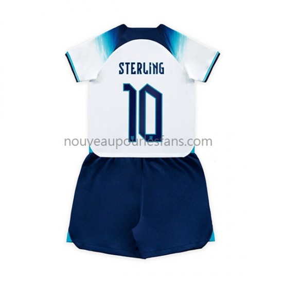 Maillot Angleterre Sterling 10 Enfant Tenue Domicile Coupe du Monde 2022 Manche Courte
