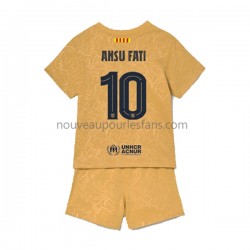 Maillot FC Barcelone Ansu Fat 10 Enfant Tenue Extérieur 2022-2023 Manche Courte
