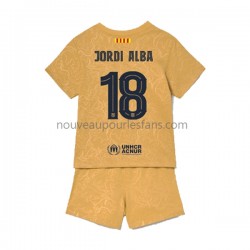 Maillot FC Barcelone Jordi Alba 18 Enfant Tenue Extérieur 2022-2023 Manche Courte