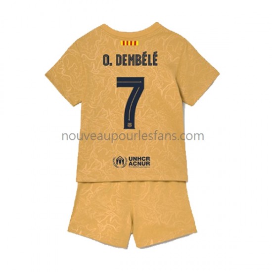 Maillot FC Barcelone Ousmane Dembele 7 Enfant Tenue Extérieur 2022-2023 Manche Courte