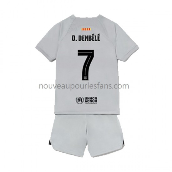 Maillot FC Barcelone Ousmane Dembele 7 Enfant Tenue 3ème 2022-2023 Manche Courte