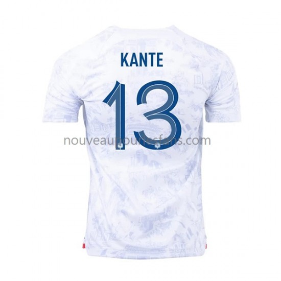 Maillot France Kante 13 Homme Tenue Extérieur Coupe du Monde 2022 Manche Courte