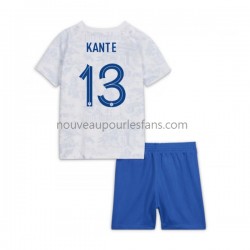 Maillot France Kante 13 Enfant Tenue Extérieur Coupe du Monde 2022 Manche Courte