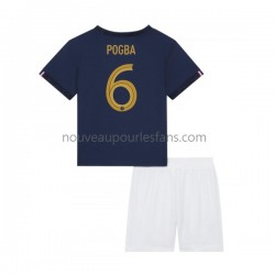 Maillot France Pogba 6 Enfant Tenue Domicile Coupe du Monde 2022 Manche Courte