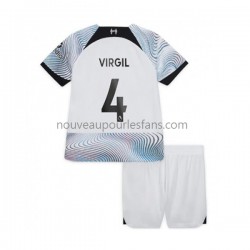 Maillot Liverpool Virgil van Dijk Enfant Tenue Extérieur 2022-2023 Manche Courte