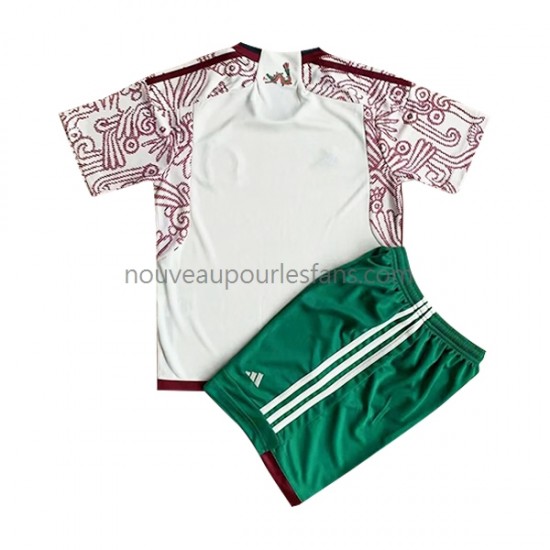 Maillot Mexique Enfant Tenue Extérieur Coupe du Monde 2022 Manche Courte