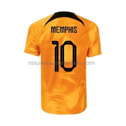 Maillot Pays-Bas Memphis 10 Homme Tenue Domicile Coupe du Monde 2022 Manche Courte