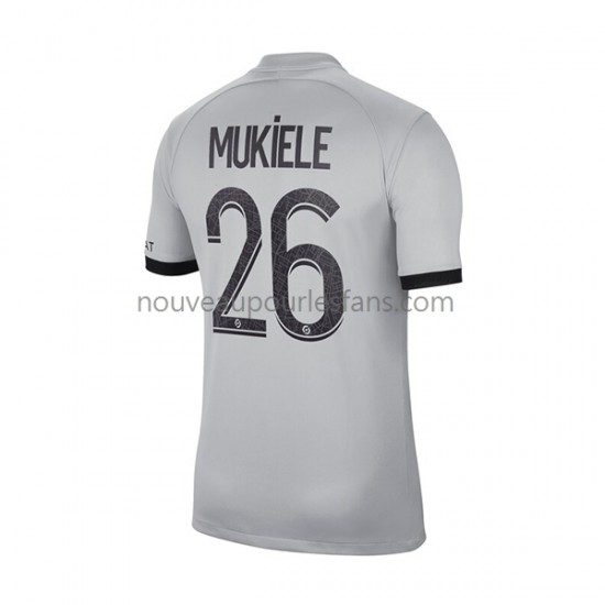 Maillot Paris Saint-Germain Mukiele 26 Homme Tenue Extérieur 2022-2023 Manche Courte