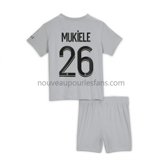 Maillot Paris Saint-Germain Mukiele 26 Enfant Tenue Extérieur 2022-2023 Manche Courte